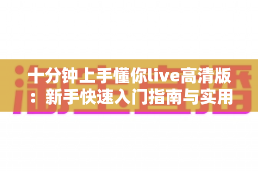 十分钟上手懂你live高清版：新手快速入门指南与实用技巧全解析