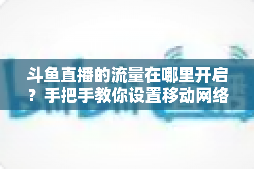 斗鱼直播的流量在哪里开启？手把手教你设置移动网络播放与实用省流攻略
