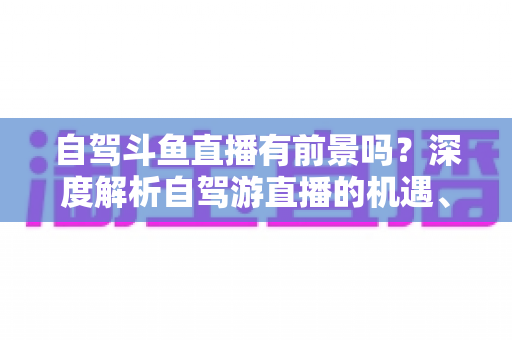 自驾斗鱼直播有前景吗？深度解析自驾游直播的机遇、挑战与变现之路