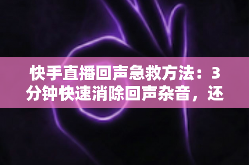 快手直播回声急救方法:3分钟快速消除回声杂音,还原清晰人声的实战指南 快手直播回声急救方法:3分钟快速消除回声杂音,还原清晰人声的实战指南