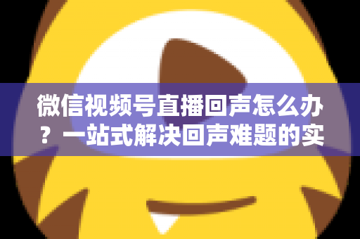 微信视频号直播回声怎么办?一站式解决回声难题的实用指南 微信视频号直播回声怎么办?一站式解决回声难题的实用指南