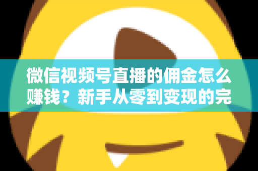 微信视频号直播的佣金怎么赚钱？新手从零到变现的完整指南