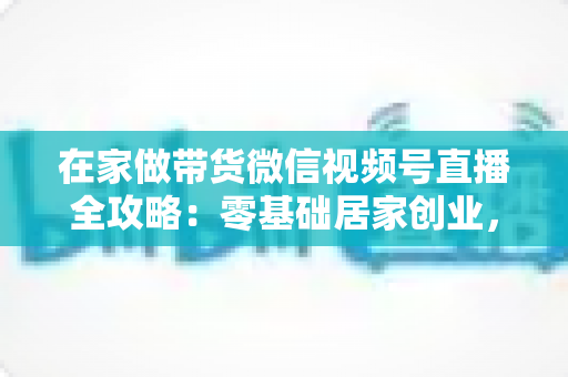 在家做带货微信视频号直播全攻略：零基础居家创业，一部手机开启副业变现之路