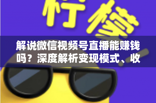 解说微信视频号直播能赚钱吗？深度解析变现模式、收入水平与起号攻略