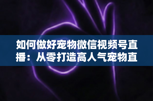 如何做好宠物微信视频号直播：从零打造高人气宠物直播间的实战指南