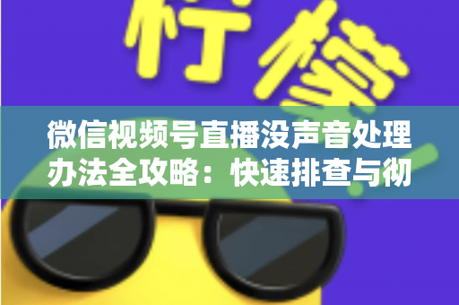 微信视频号直播没声音处理办法全攻略:快速排查与彻底解决方案 微信视频号直播没声音处理办法全攻略:快速排查与彻底解决方案