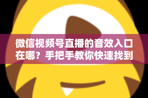 微信视频号直播的音效入口在哪?手把手教你快速找到音效功能,轻松打造高人气直播间 微信视频号直播的音效入口在哪?手把手教你快速找到音效功能,轻松打造高人气直播间