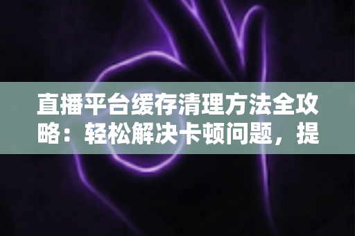 直播平台缓存清理方法全攻略：轻松解决卡顿问题，提升观看体验的实用指南