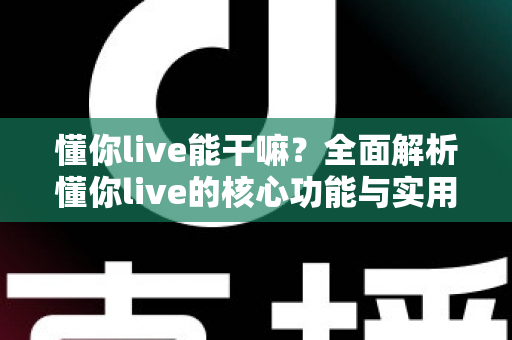 懂你live能干嘛？全面解析懂你live的核心功能与实用玩法指南